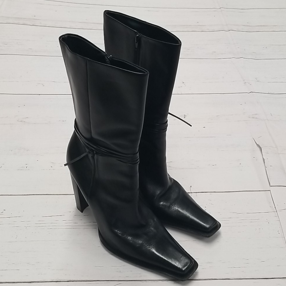 Dolce Vita Black Leather Heeled Boot